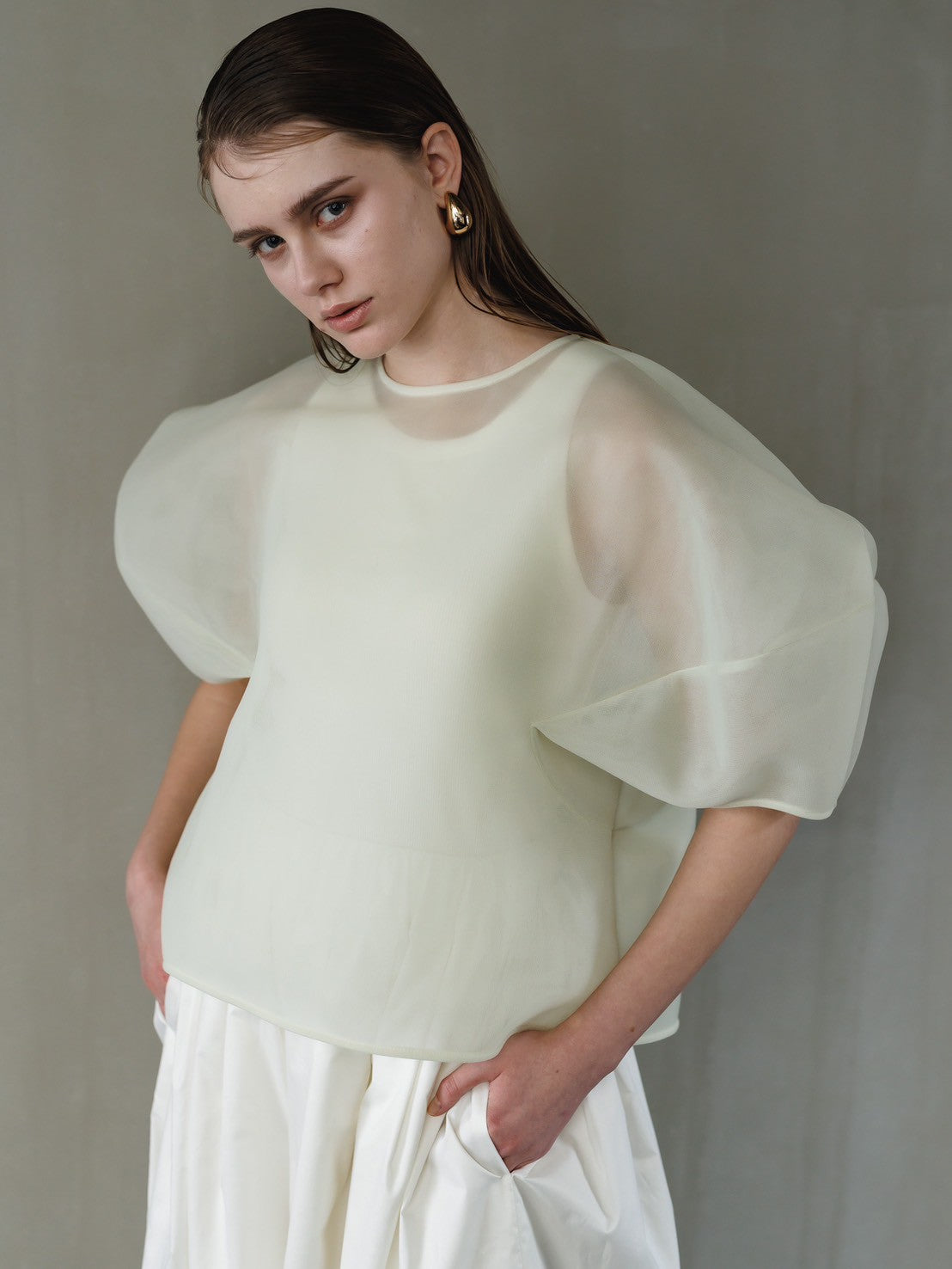 Re order//Sheer Sculpture Tops