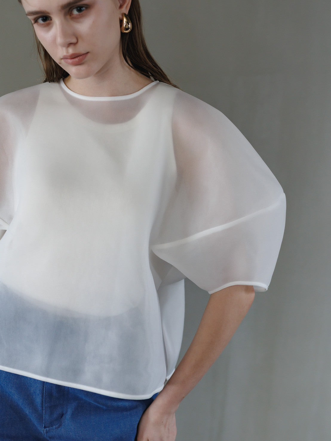 Re order//Sheer Sculpture Tops