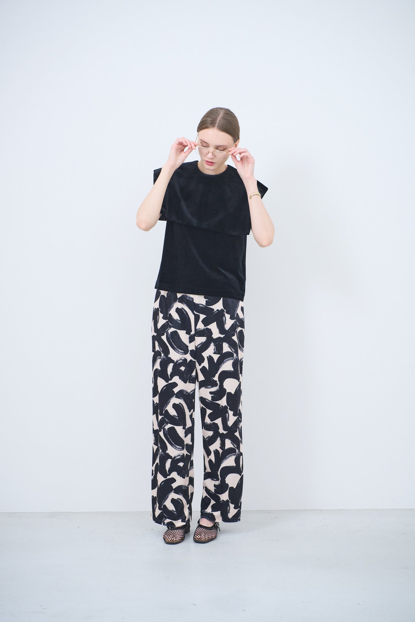 Pre Order // Velour ink wave pants