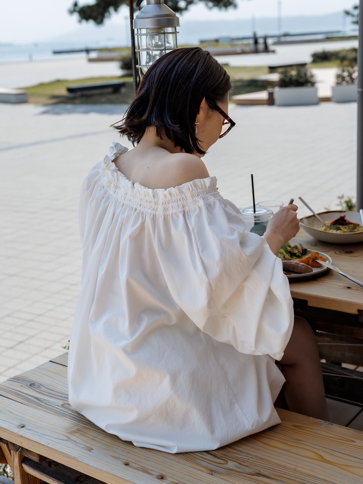 LIten リテン Shirring BL シャーリング ブラウス Shirring BL-White – LIten.online