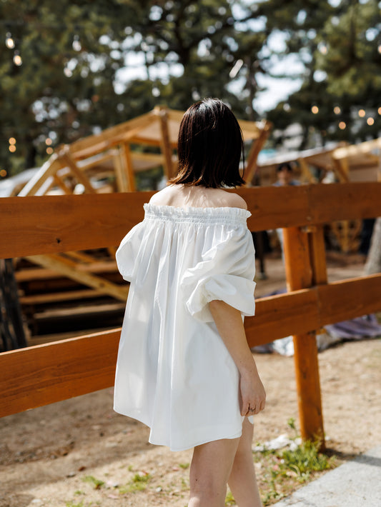 Pre order//Shirring BL-White