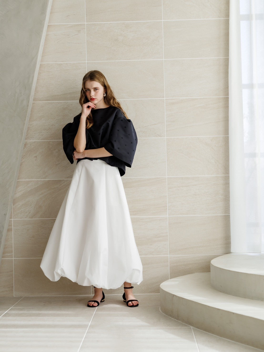 liten リテン　Heart embroidered blouse liten リテン Heart embroidered blouse ivory