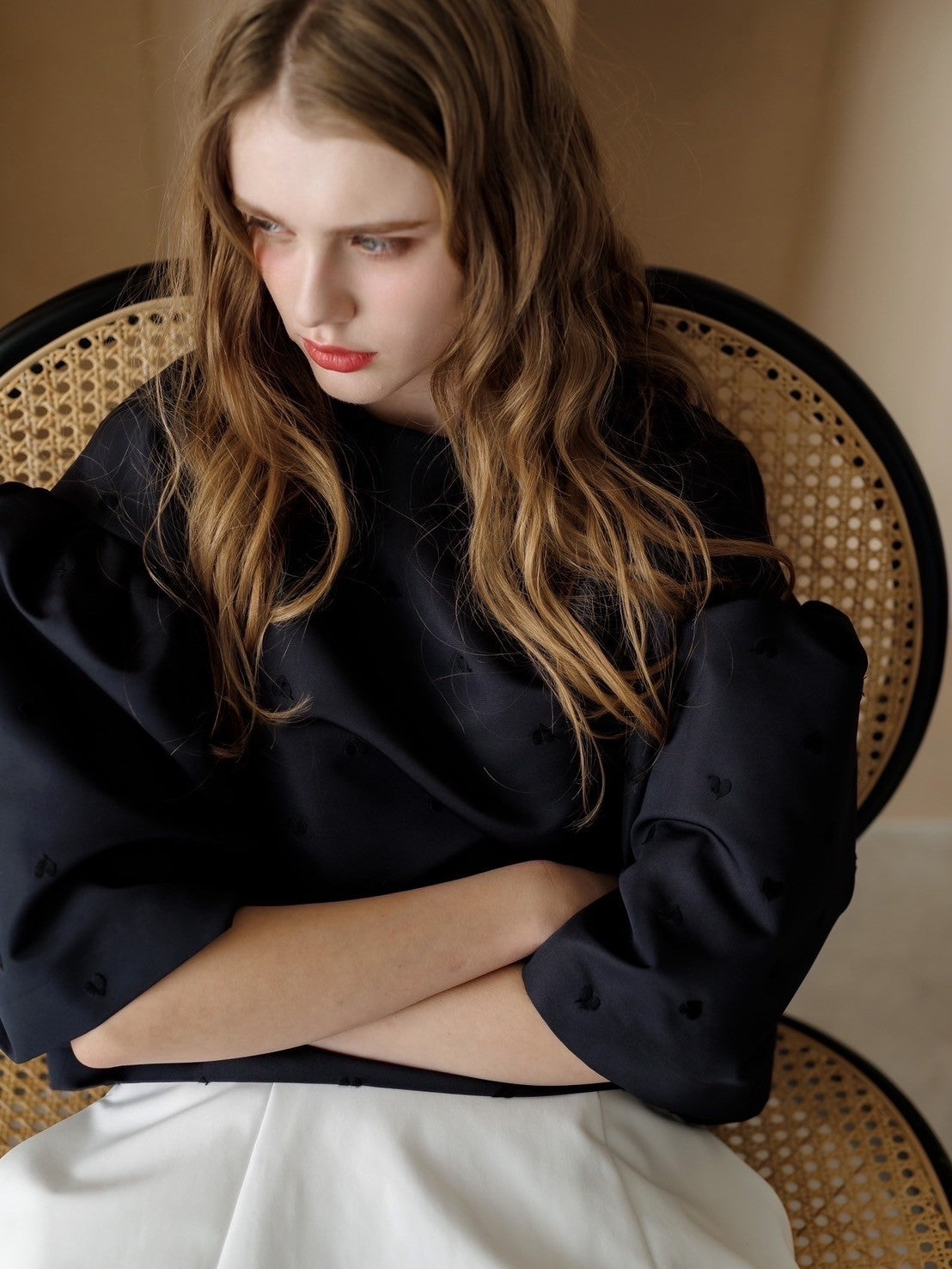 LIten リテンHeart embroidered blouse