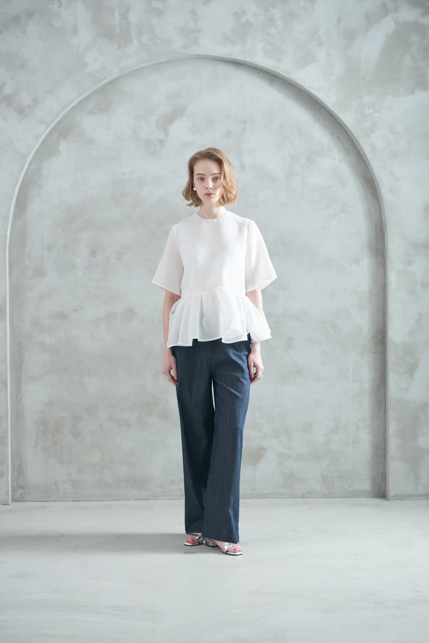 Pre Order/Light Denim Easy Pants