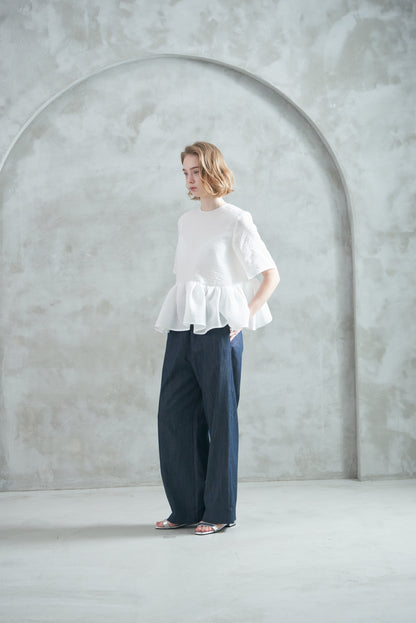 Pre Order/Light Denim Easy Pants