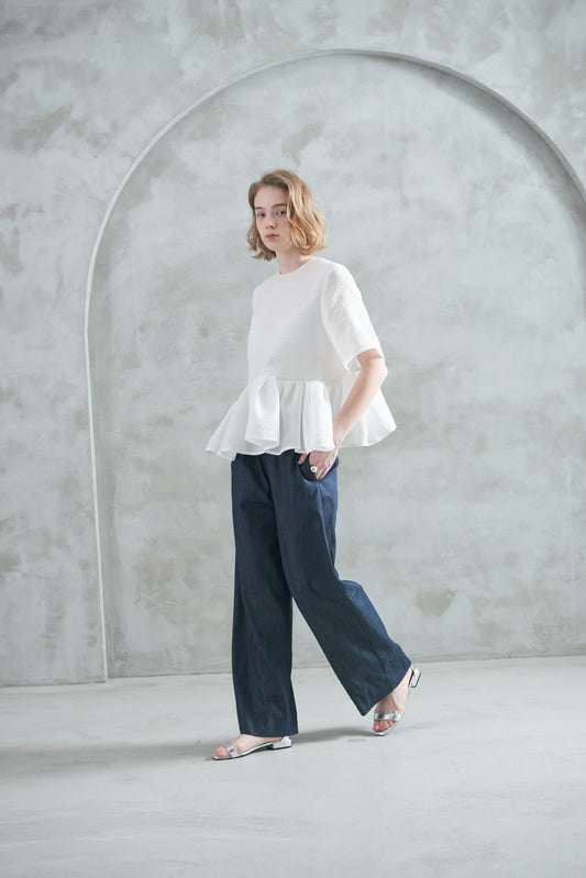 Pre Order/Light Denim Easy Pants