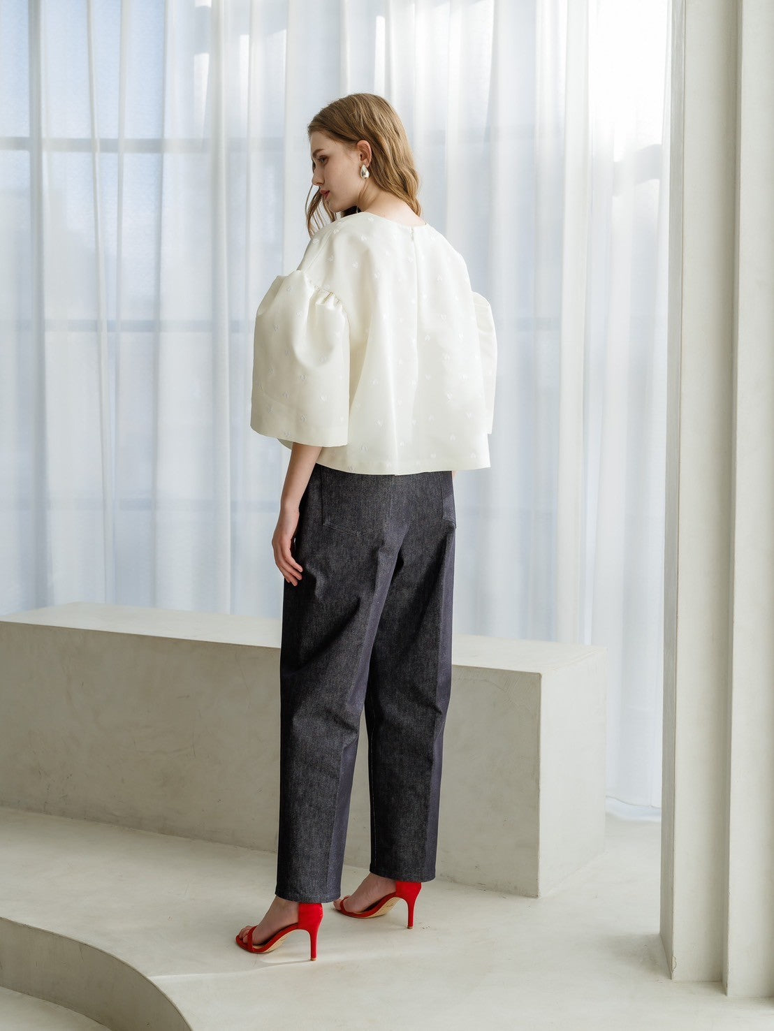 liten リテン　Heart embroidered blouse liten リテン Heart embroidered blouse ivory