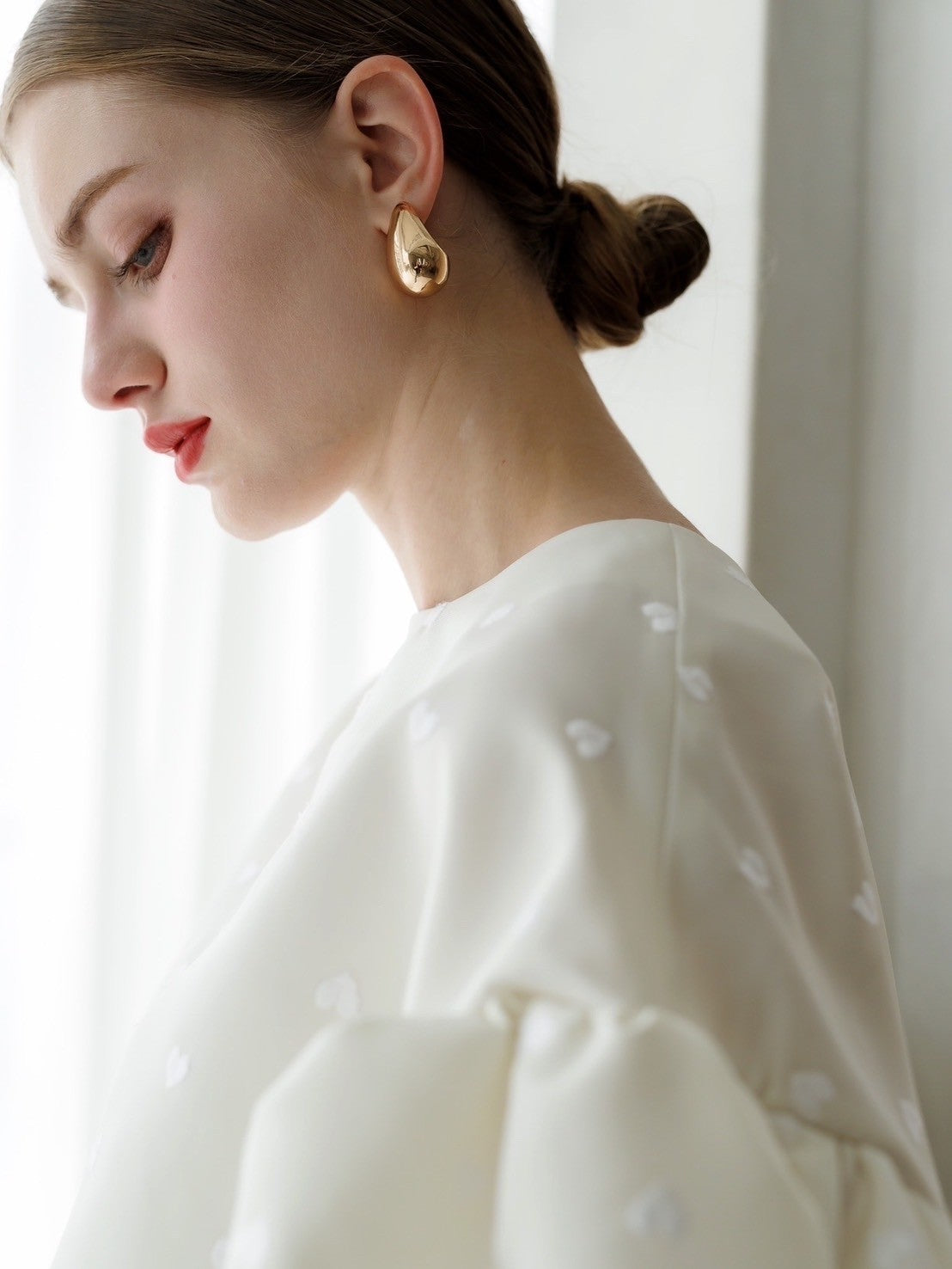 liten リテン　Heart embroidered blouse liten リテン Heart embroidered blouse ivory
