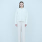 Bicolor raccoon knit coatigan
