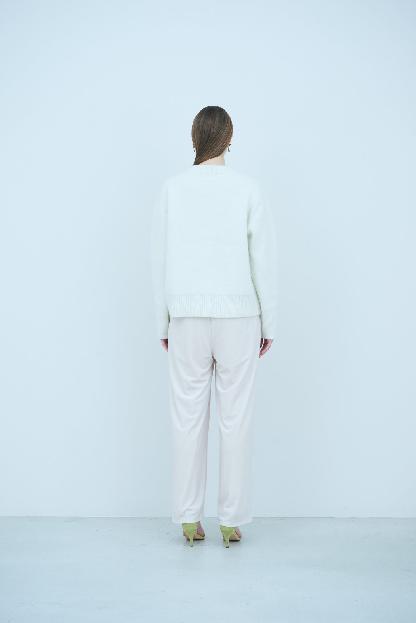Bicolor raccoon knit coatigan