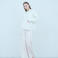 Bicolor raccoon knit coatigan