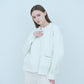 Bicolor raccoon knit coatigan