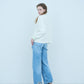 Bicolor raccoon knit coatigan