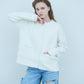 Bicolor raccoon knit coatigan