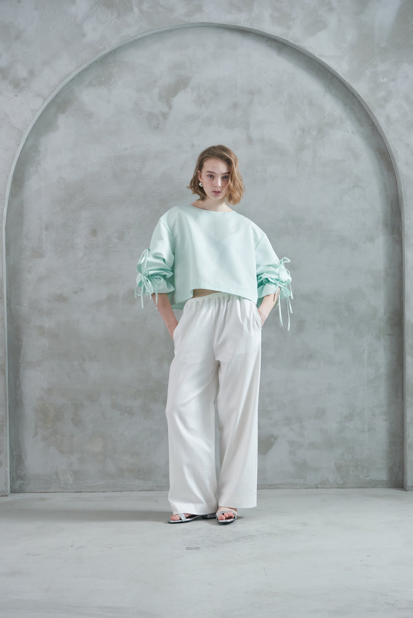 Pre Order/Light Denim Easy Pants