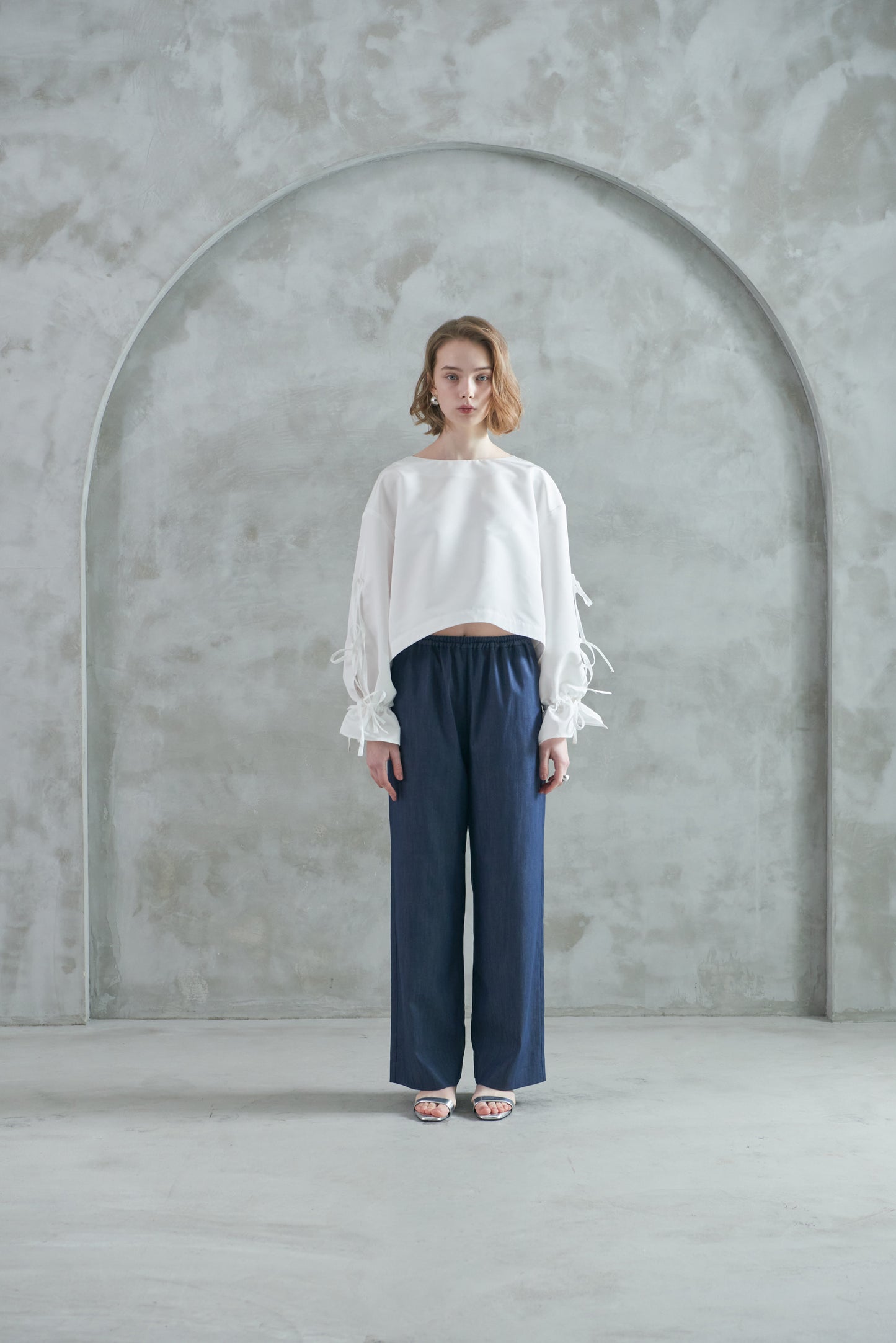 Pre Order/Light Denim Easy Pants