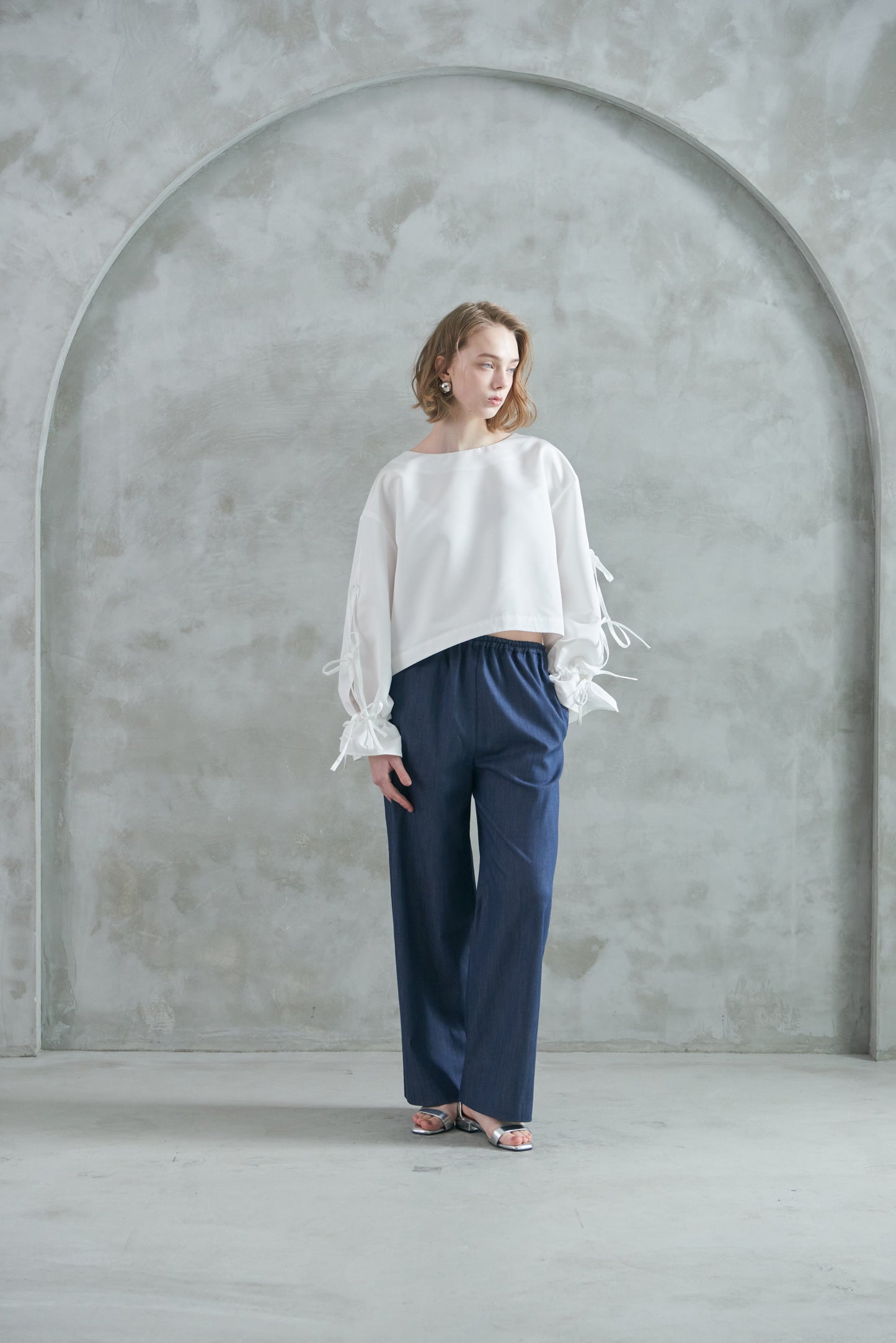 Pre Order/Light Denim Easy Pants