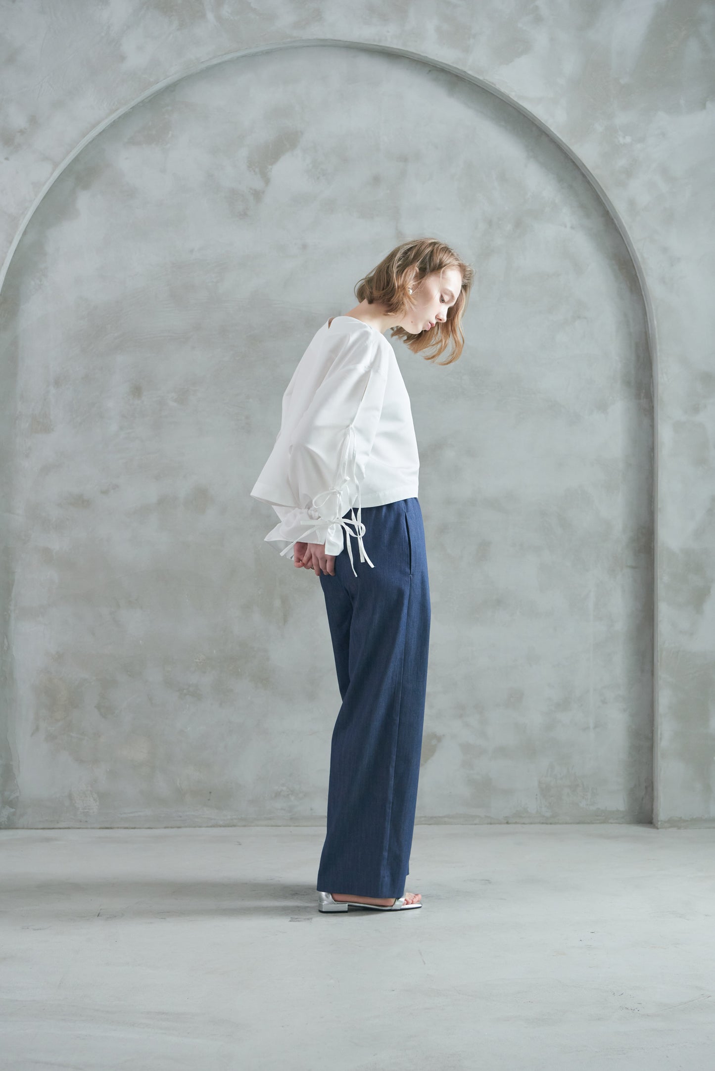 Pre Order/Light Denim Easy Pants