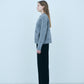 Bicolor raccoon knit coatigan