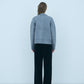 Bicolor raccoon knit coatigan