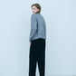 Bicolor raccoon knit coatigan