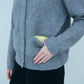 Bicolor raccoon knit coatigan