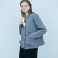 Bicolor raccoon knit coatigan