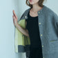 Bicolor raccoon knit coatigan
