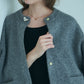 Bicolor raccoon knit coatigan