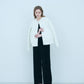 Bicolor raccoon knit coatigan