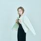 Bicolor raccoon knit coatigan
