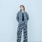 Bicolor raccoon knit coatigan