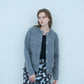 Bicolor raccoon knit coatigan