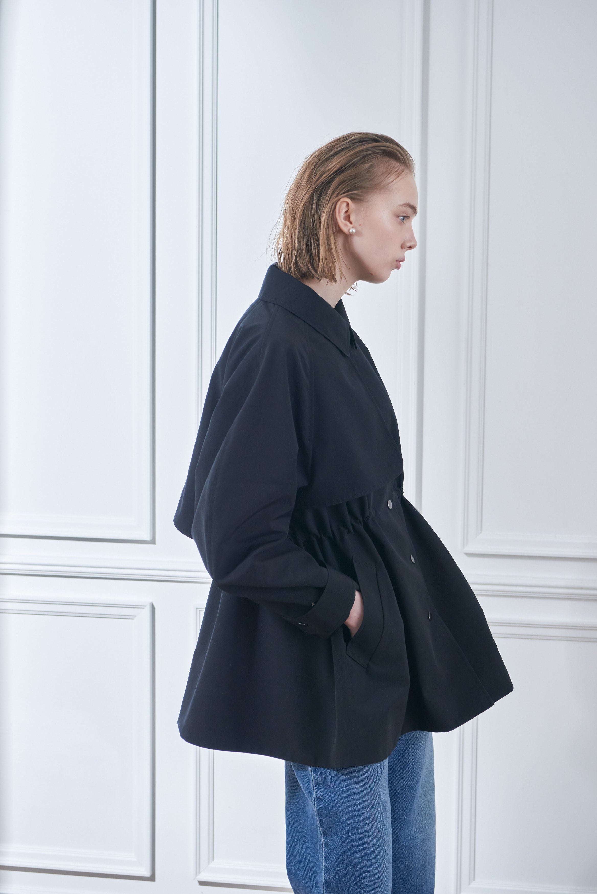 litenリテン コートBonding tent coat　yori 黒 Tent Flare Trench Jacket – LIten.online