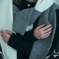 Bicolor raccoon knit coatigan