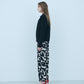 Bicolor raccoon knit coatigan