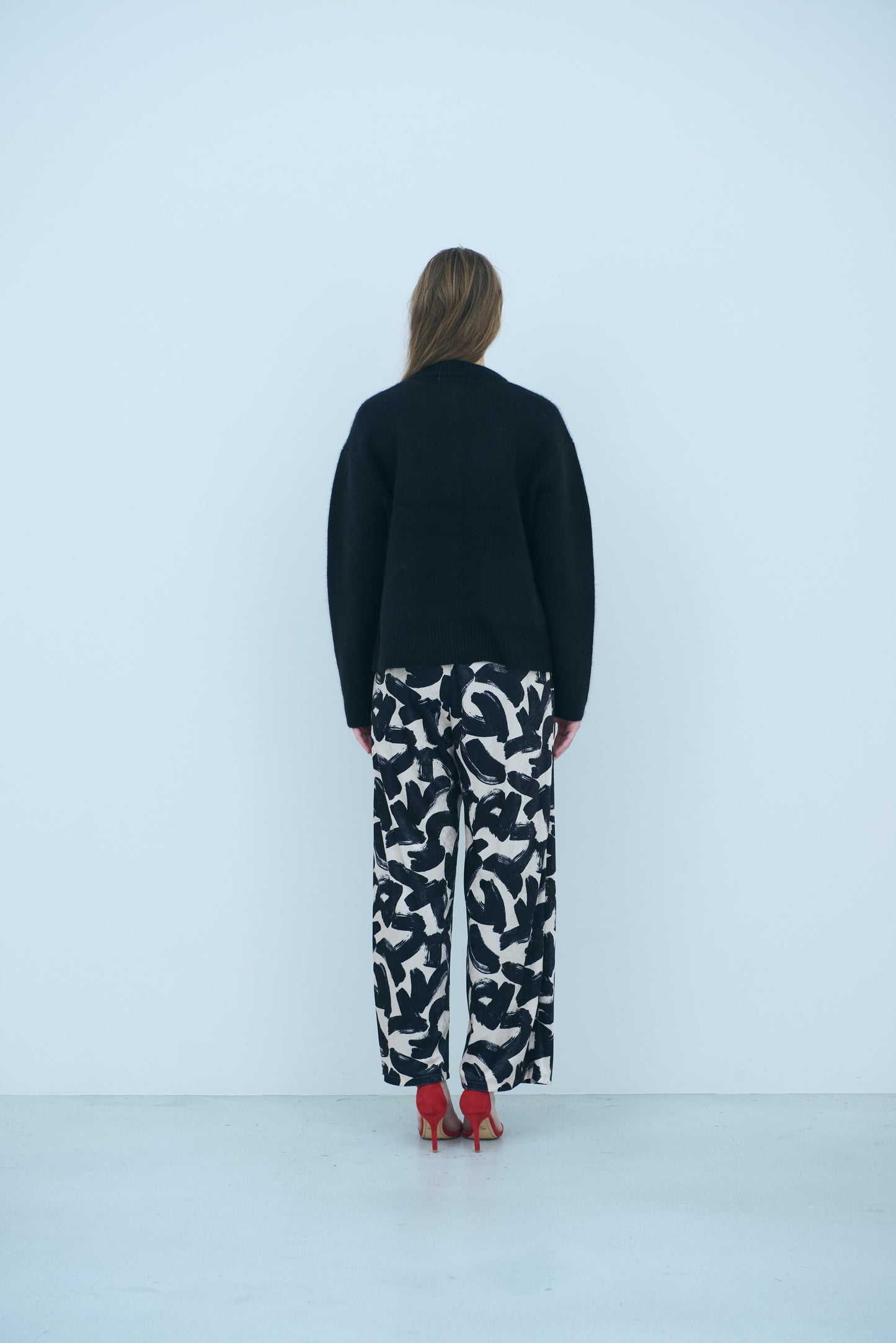 Bicolor raccoon knit coatigan