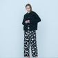 Bicolor raccoon knit coatigan