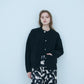 Bicolor raccoon knit coatigan