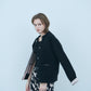 Bicolor raccoon knit coatigan