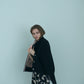 Bicolor raccoon knit coatigan