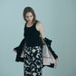 Bicolor raccoon knit coatigan
