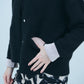 Bicolor raccoon knit coatigan