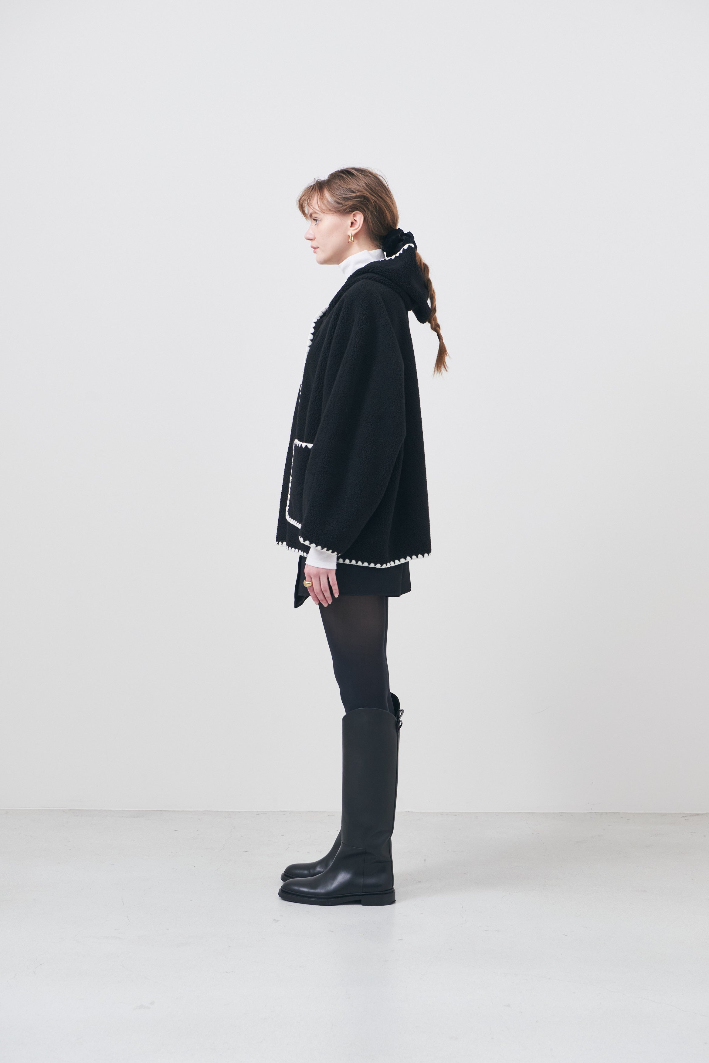 Scallop Boa Hoodie / Black – LIten.online