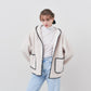 Pre Order/Scallop Boa Hoodie / Ivory